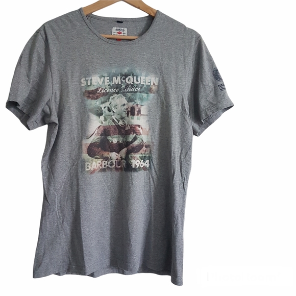 Officoal Barbour International Steve McQueen Licence to Race T Shirt Size M